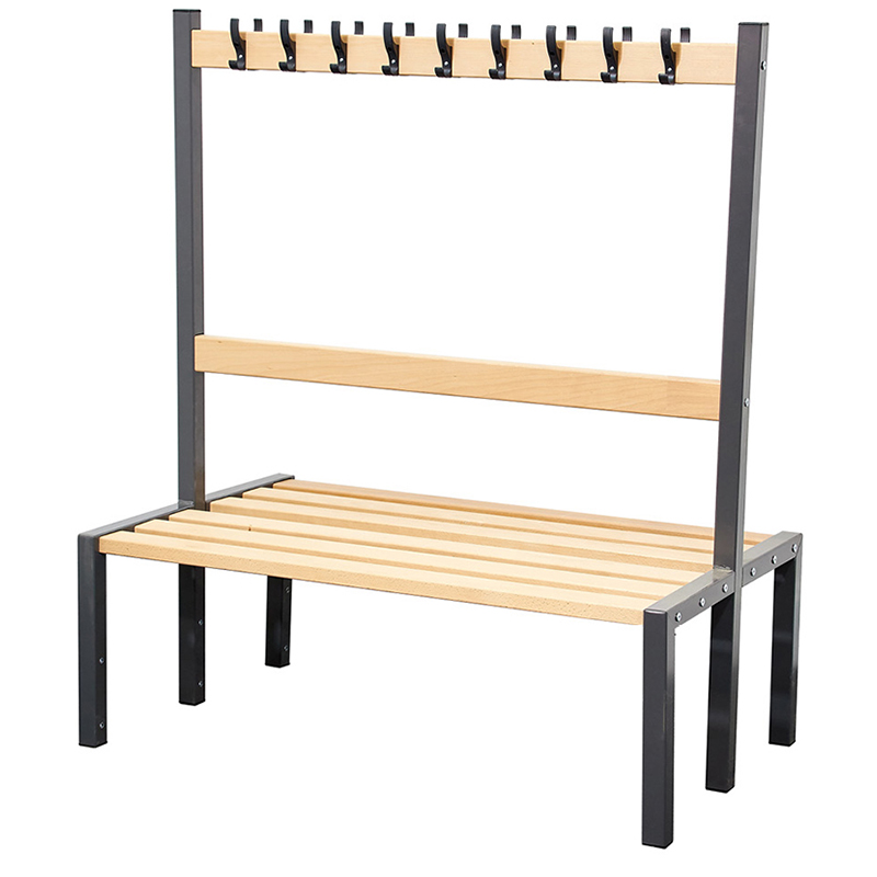 Double Sided 18 Hook Cloakroom Bench - 1200mm Wide