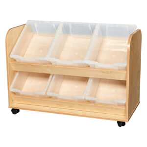 Early Years 2 Tier Easy Access Mobile Tray Trolley - 6 Trays