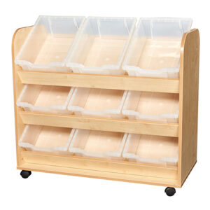 Early Years 3 Tier Easy Access Mobile Tray Trolley - 9 Trays