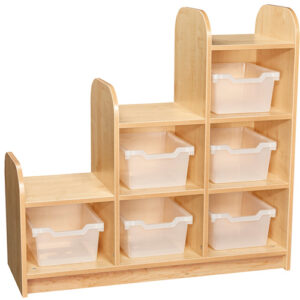 Early Years 3 Tier Stepped Storage Shelving Unit - 6 Trays
