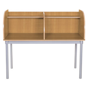 Premium Curve Double Privacy Study Carrel - 4 Height Options