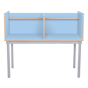 Premium Double Student Study Carrel – Square Privacy Desk in 4 Height