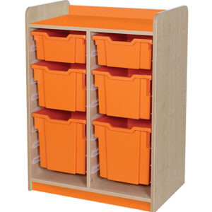KubbyClass Double Bay 6 Tray Combination Classroom Storage Unit - 962mm High