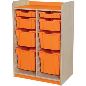 KubbyClass Double Bay 8 Tray Combination Classroom Storage Unit - 1047mm High