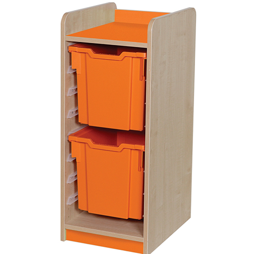 KubbyClass Single Bay 2 Jumbo Tray Classroom Storage Unit - 877mm High