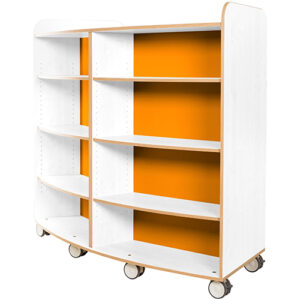 KubbyClass Polar School Library Curved Double Sided Bookcase - 1500mm High