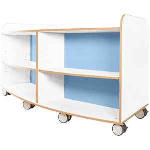 KubbyClass Polar School Library Curved Double Sided Bookcase - 750mm High