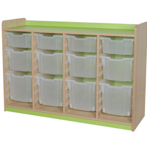 KubbyClass Quad Bay 12 Tray Combination Classroom Storage Unit - 962mm High