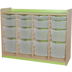 KubbyClass Quad Bay 16 Tray Combination Classroom Storage Unit - 1047mm High