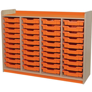 KubbyClass Quad Bay 40 Shallow Tray Classroom Storage Unit - 1047mm High
