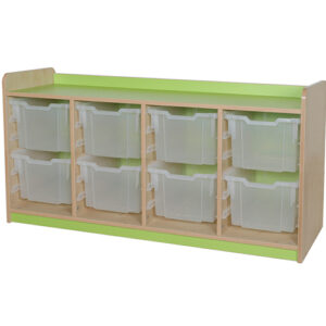 KubbyClass Quad Bay 8 Extra Deep Tray Classroom Storage Unit - 707mm High