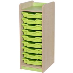 KubbyClass Single Bay 9 Shallow Tray Classroom Storage Unit - 962mm High