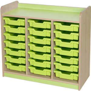 KubbyClass Triple Bay 21 Shallow Tray Classroom Storage Unit - 792mm High