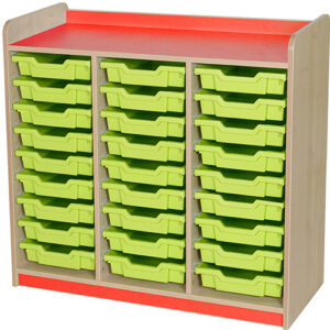 KubbyClass Triple Bay 27 Shallow Tray Classroom Storage Unit - 962mm High