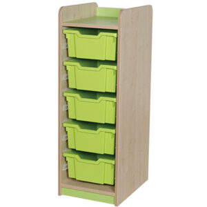 KubbyClass Single Bay 5 Deep Tray Classroom Storage Unit - 1047mm High