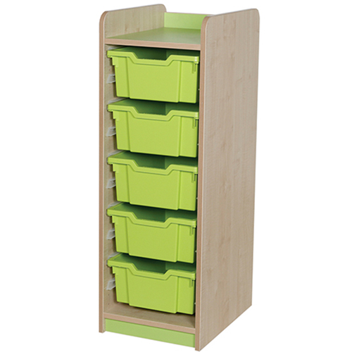 KubbyClass Single Bay 5 Deep Tray Classroom Storage Unit - 1047mm High