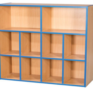 KubbyKurve Three Tier 2+4+4 School Library Shelf Long Unit - 1040mm High