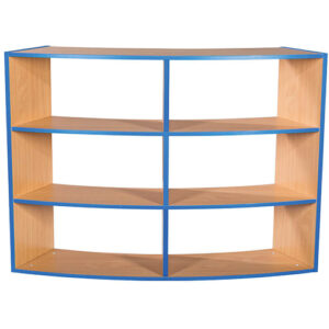 KubbyKurve Three Tier Open Back 2+2+2 School Library Shelf Long Unit - 1040mm High