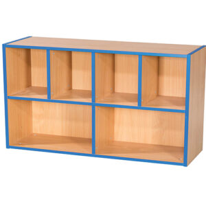 KubbyKurve Two Tier 4 + 2 School Library Shelf Long Unit - 700mm High