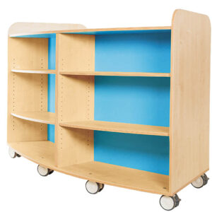 KubbyClass Double Sided Curved School Library Bookcase - 1000mm High