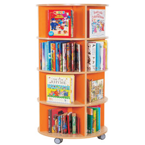 Kubbyclass School Library Book Mobile Carousel - 4 Tier