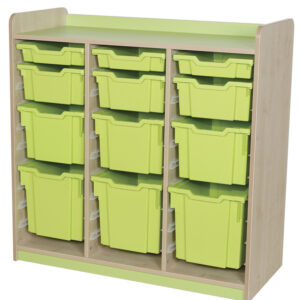 KubbyClass Triple Bay 12 Tray Combination Classroom Storage Unit - 1047mm High
