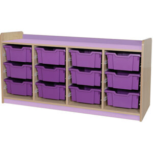 KubbyClass Quad Bay 12 Deep Tray Classroom Storage Unit -707mm High
