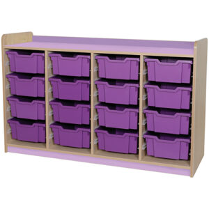 KubbyClass Quad Bay 16 Deep Tray Classroom Storage Unit - 877mm High