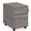 Mobile-2-drawer-pedestal-with-silver-handles-600mm-deep-grey-oak