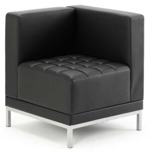 Infinity Modular Corner Unit Sofa Chair Black Soft Bonded Leather