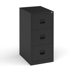 Steel Contract 3 Drawer Filing Cabinet - Black