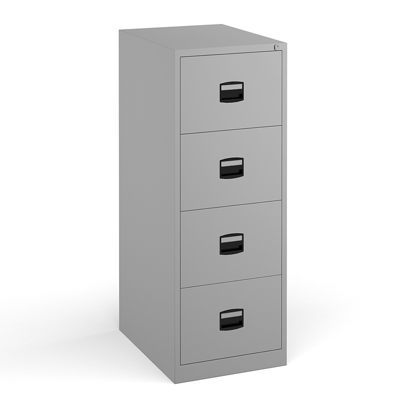 Steel Contract 4 Drawer Filing Cabinet - Grey