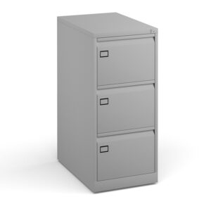 Premium Steel Executive 3 Drawer Filing Cabinet - Grey
