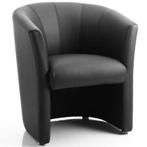 Neo Single Tub Chair - Black Leather
