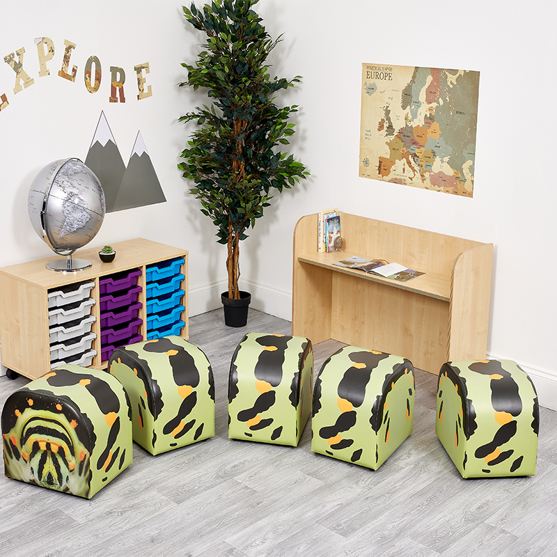 ACORN Durable Soft Seating Realistic Caterpillar Foam Seat Pods - Set of 5