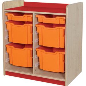 KubbyClass Double Bay 6 Tray Combination Classroom Storage Unit - 792mm High