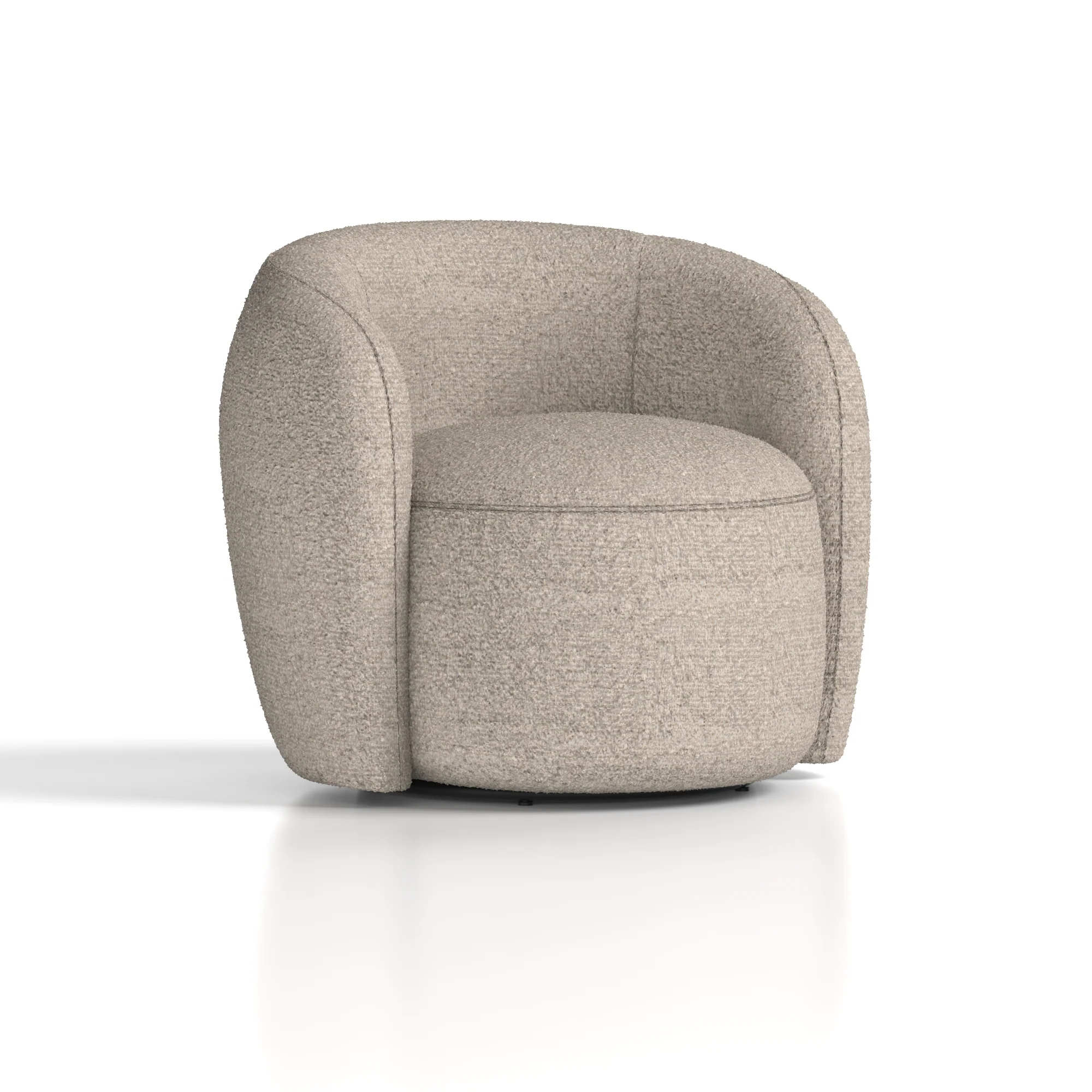 Phoebe Curved Cream Boucle Arm Chair