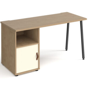 Sparta Oak Home Office Desk with Cupboard - 1400mm Wide