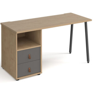 Sparta Oak Home Office Desk with Drawers - 1400mm Wide