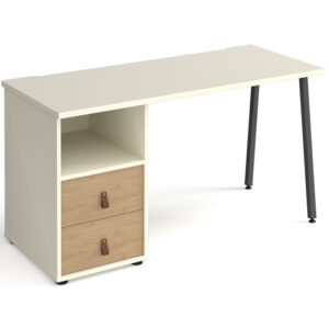 Sparta White Home Office Desk with Drawers - 1400mm Wide