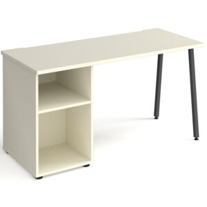 Sparta White Home Office Desk with Open Pedestal -1400mm Wide