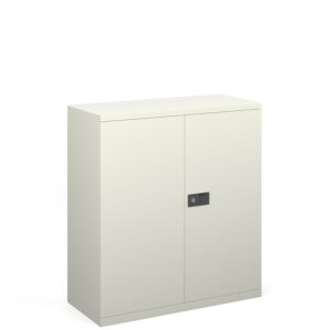 Contract Steel Office Cupboard – White, 1000mm High with 1 Shelf