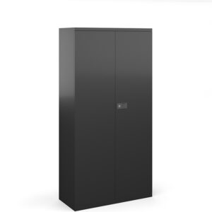 Steel Contract 3 Shelf  Cupboard 1806mm High - Black