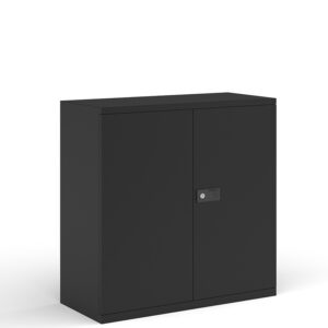 Steel Contract 1 Shelf  Cupboard 1000mm High - Black