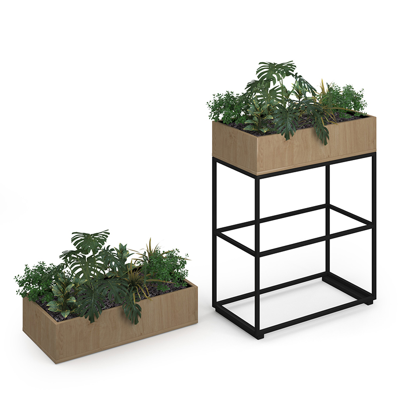 Unite Modular Storage Wooden Planter Box with Plants - Two Sizes