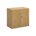 Universal-Double-Door-Cupboard-740mm-High-Oak-Nobis-Office-Furniture