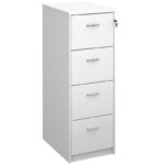 Wooden-4-drawer-filing-cabinet-with-silver-handles-1360mm-high-White
