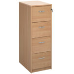Wooden-4-drawer-filing-cabinet-with-silver-handles-1360mm-high-beech