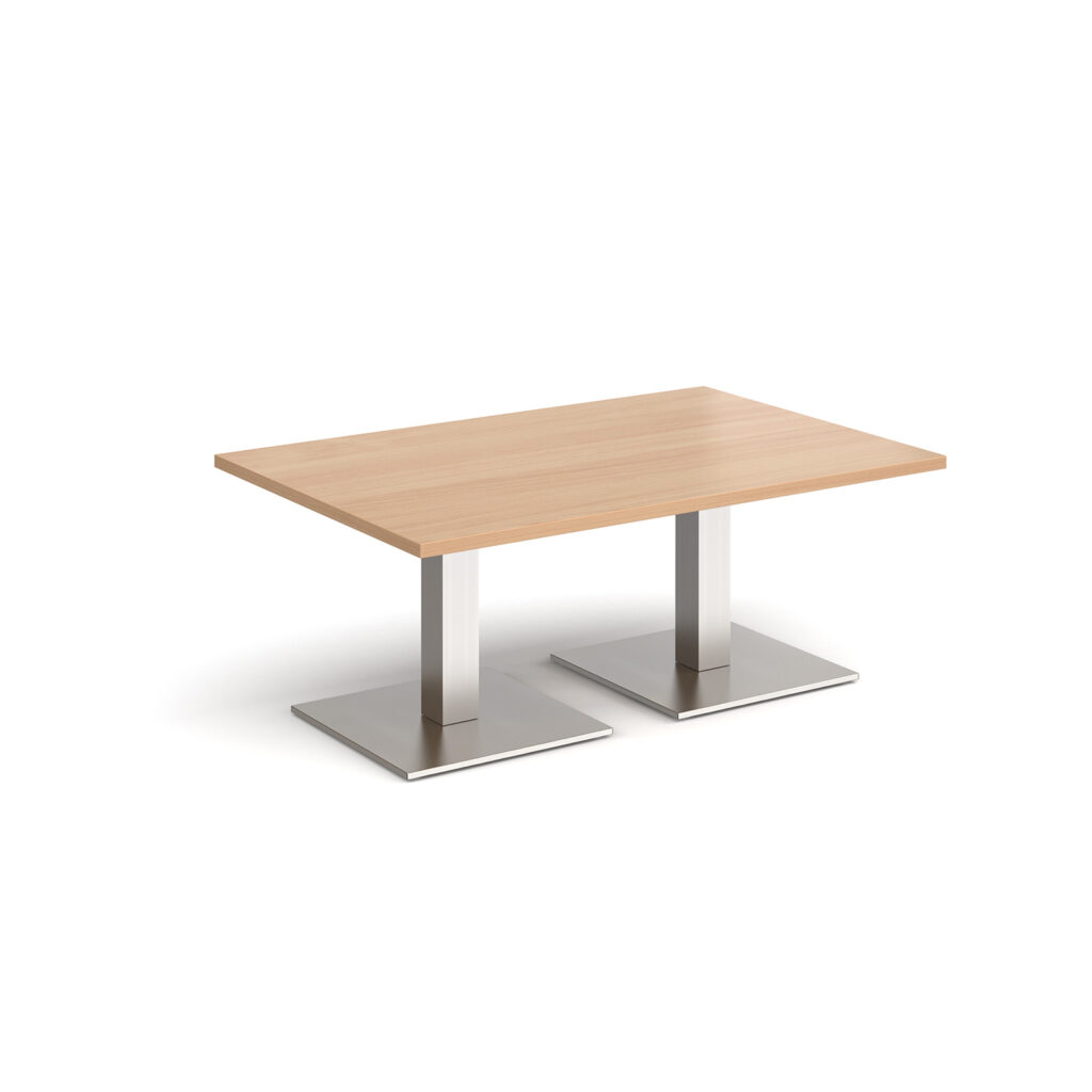 Brescia Rectangular Complete Coffee Table - Brushed Steel Base