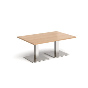 Brescia Rectangular Complete Coffee Table - Brushed Steel Base